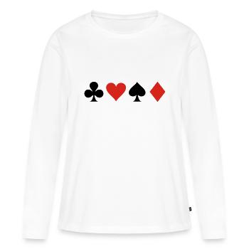 Poker, skat, card game - Women's Premium Organic Long Sleeve Shirt - white - Front - Julia (174cm)