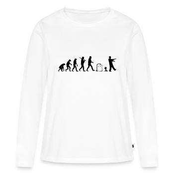 Evolution - Frauen Premium Bio Langarmshirt - Weiß - Vorne - Julia (174cm)