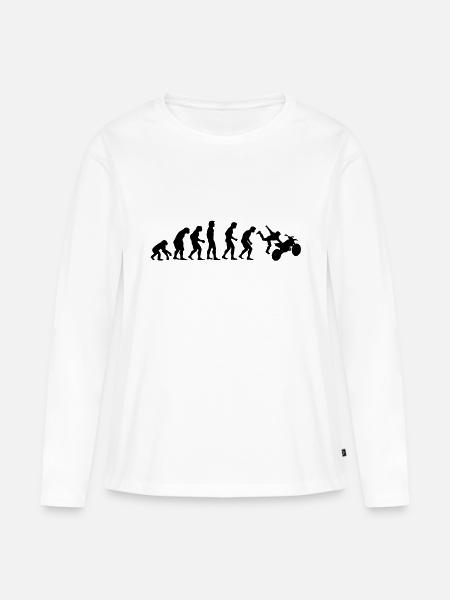 motocross_evolution - Frauen Premium Bio Langarmshirt - Weiß