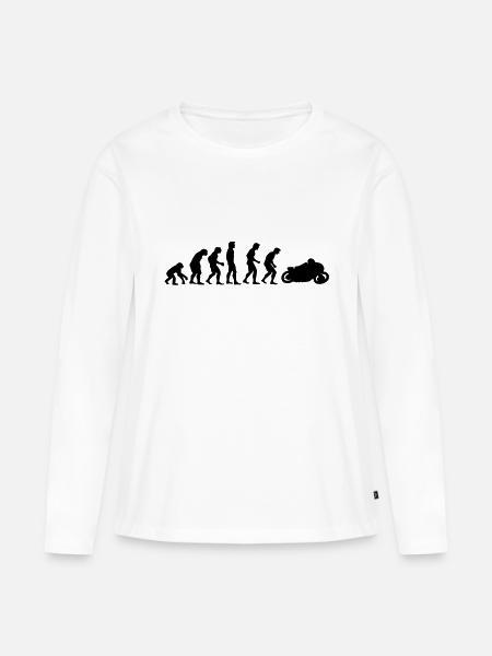 motorradrennen_evolution - Frauen Premium Bio Langarmshirt - Weiß