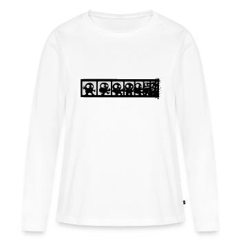 Strip BD Cartoon - T-shirt manches longues Premium bio Femme - blanc - Devant - Julia (174cm)