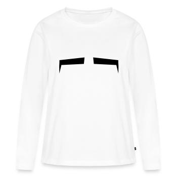 Fentes pour les yeux ou les sourcils forme de fond - T-shirt manches longues Premium bio Femme - blanc - Devant - Julia (174cm)