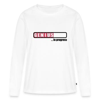 Genius in progress - Women's Premium Organic Long Sleeve Shirt - white - Front - Julia (174cm)