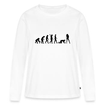 Evolution Ehe - Frauen Premium Bio Langarmshirt - Weiß - Vorne - Julia (174cm)