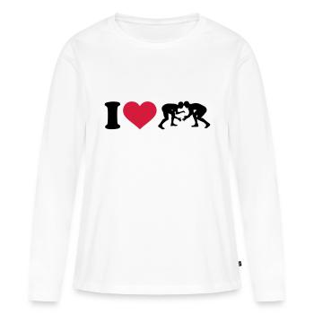 Ringen - Frauen Premium Bio Langarmshirt - Weiß - Vorne - Julia (174cm)