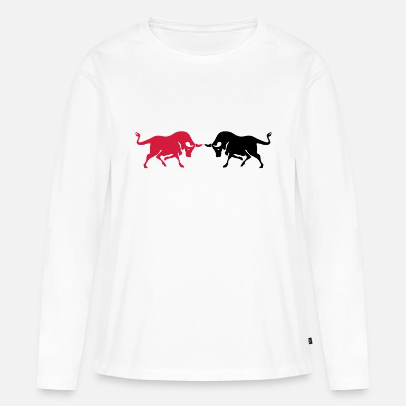 stiere - Frauen Premium Bio Langarmshirt - Weiß