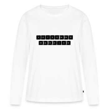 Guerrier du clavier - T-shirt manches longues Premium bio Femme - blanc - Devant - Julia (174cm)
