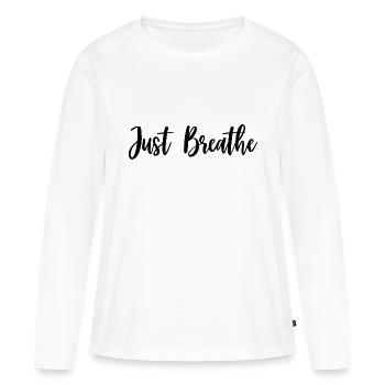 JUSTE RESPIRER - T-shirt manches longues Premium bio Femme - blanc - Devant - Julia (174cm)