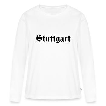 Stuttgart - T-shirt manches longues Premium bio Femme - blanc - Devant - Julia (174cm)