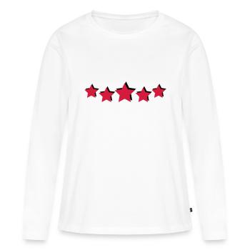 sterne - Frauen Premium Bio Langarmshirt - Weiß - Vorne - Julia (174cm)