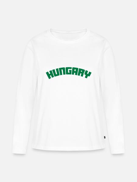 hungary - Frauen Premium Bio Langarmshirt - Weiß