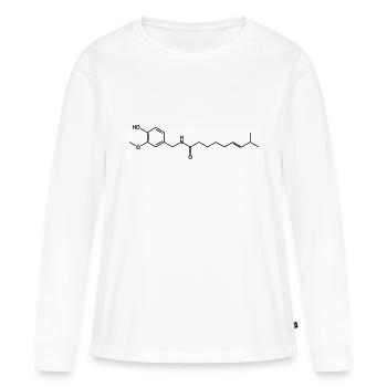 capsaïcine piment - T-shirt manches longues Premium bio Femme - blanc - Devant - Julia (174cm)