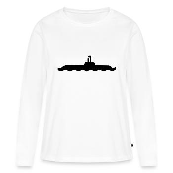 Sous-marin - T-shirt manches longues Premium bio Femme - blanc - Devant - Julia (174cm)