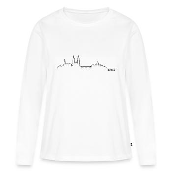 Skyline Basel - Frauen Premium Bio Langarmshirt - Weiß - Vorne - Julia (174cm)