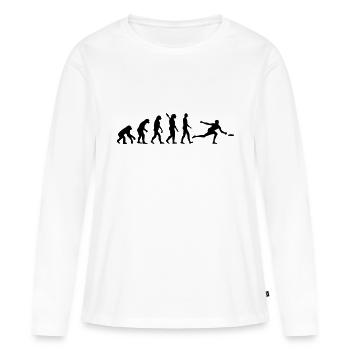 Frisbee - Frauen Premium Bio Langarmshirt - Weiß - Vorne - Julia (174cm)