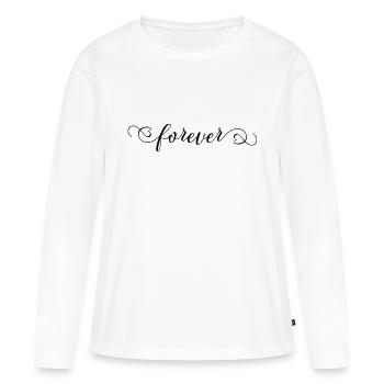 love forever - Women's Premium Organic Long Sleeve Shirt - white - Front - Julia (174cm)