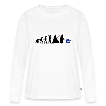 EVOLUTION DARK VADOR - T-shirt manches longues Premium bio Femme - blanc - Devant - Julia (174cm)