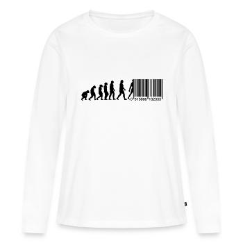 Barcode Evolution - Frauen Premium Bio Langarmshirt - Weiß - Vorne - Julia (174cm)