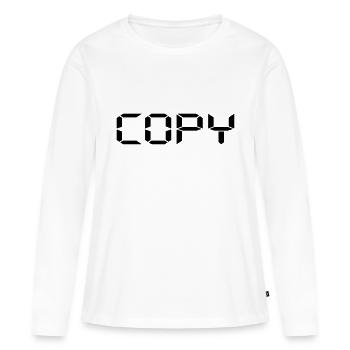 Copy - Copy and Paste - Frauen Premium Bio Langarmshirt - Weiß - Vorne - Julia (174cm)