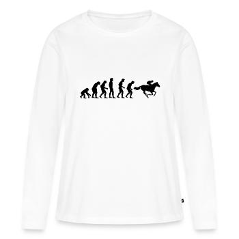 horse racing evolution - Women's Premium Organic Long Sleeve Shirt - white - Front - Julia (174cm)