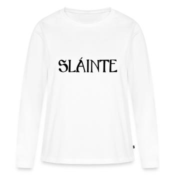 Slainte texte de - T-shirt manches longues Premium bio Femme - blanc - Devant - Julia (174cm)