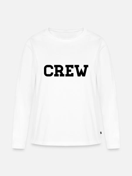 CREW - Frauen Premium Bio Langarmshirt - Weiß
