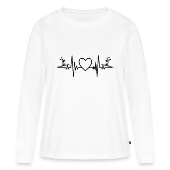 Ski Heartbeat Pulse Skieurs ECG Ski Ski - T-shirt manches longues Premium bio Femme - blanc - Devant - Julia (174cm)