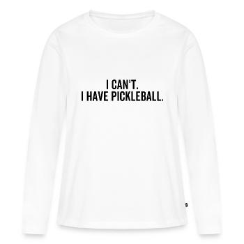 Je ne peux pas avoir pickleball - T-shirt manches longues Premium bio Femme - blanc - Devant - Julia (174cm)