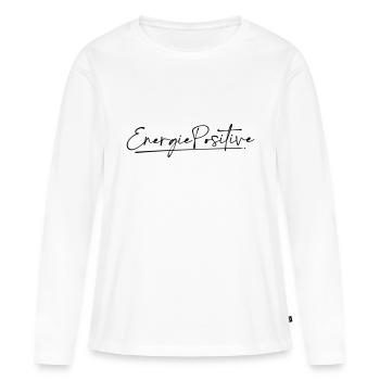 Energie Positive - T-shirt manches longues Premium bio Femme - blanc - Devant - Julia (174cm)