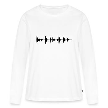 Waveform - Sample - Drumloop - T-shirt manches longues Premium bio Femme - blanc - Devant - Julia (174cm)