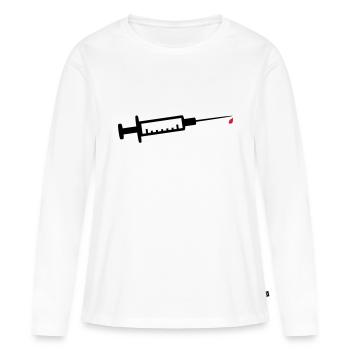 Seringue - T-shirt manches longues Premium bio Femme - blanc - Devant - Julia (174cm)