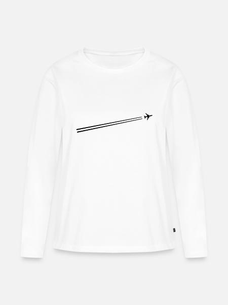 flugzeug - Frauen Premium Bio Langarmshirt - Weiß