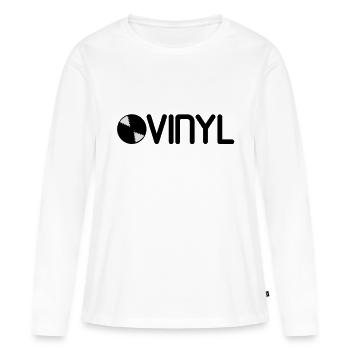 vinyl_f2 - T-shirt manches longues Premium bio Femme - blanc - Devant - Julia (174cm)