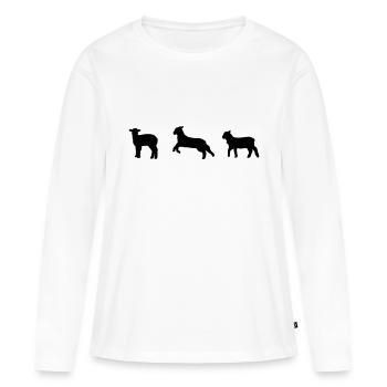 Schafe, Schaf, Lamm, Lämmer - Frauen Premium Bio Langarmshirt - Weiß - Vorne - Julia (174cm)