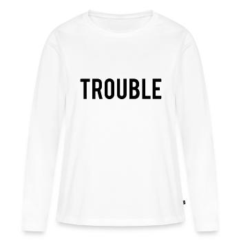Double Trouble - T-shirt manches longues Premium bio Femme - blanc - Devant - Julia (174cm)