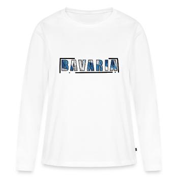 Bavière _ 02 - T-shirt manches longues Premium bio Femme - blanc - Devant - Julia (174cm)
