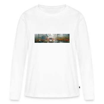 apocalypse giant crap in the foggy swamp - Women's Premium Organic Long Sleeve Shirt - white - Front - Julia (174cm)