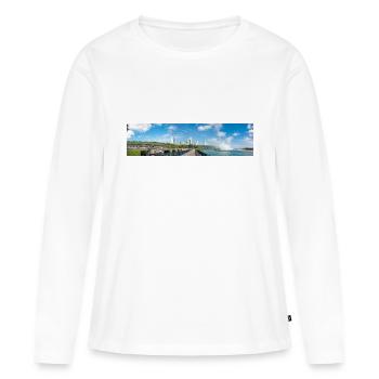 Panorama de la ville de Niagara et des chutes du Niagara - T-shirt manches longues Premium bio Femme - blanc - Devant - Julia (174cm)