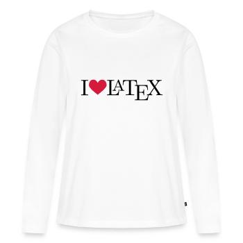 I love LaTeX - T-shirt manches longues Premium bio Femme - blanc - Devant - Julia (174cm)
