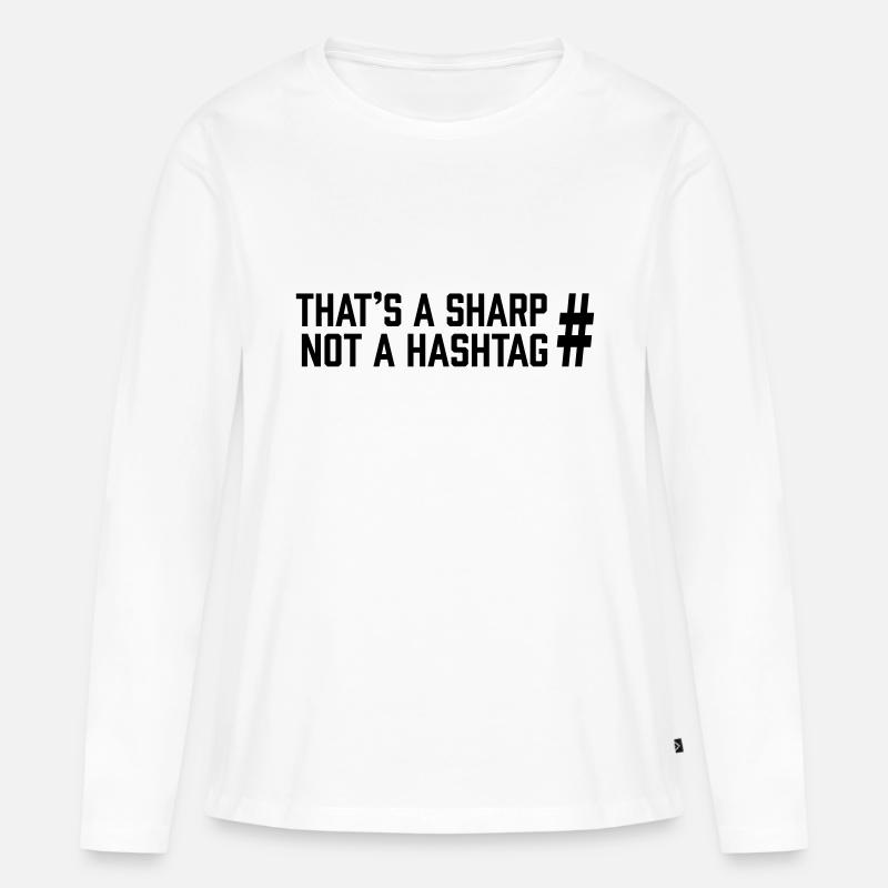 Sharp vs Hashtag - T-shirt manches longues Premium bio Femme - blanc