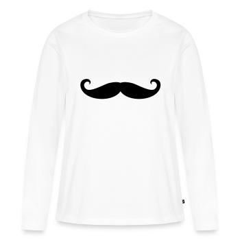 Moustache / moustache - T-shirt manches longues Premium bio Femme - blanc - Devant - Julia (174cm)