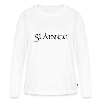 Slainte texte de - T-shirt manches longues Premium bio Femme - blanc - Devant - Julia (174cm)