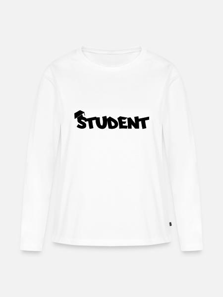 student - Frauen Premium Bio Langarmshirt - Weiß