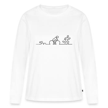 Triathlon - T-shirt manches longues Premium bio Femme - blanc - Devant - Julia (174cm)