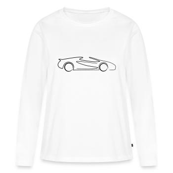 Cabrio PS Roadster Sportwagen Tribal - Frauen Premium Bio Langarmshirt - Weiß - Vorne - Julia (174cm)