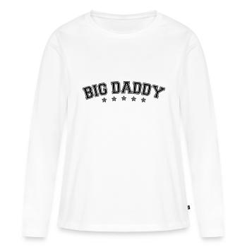 Fête des pères logo Big Daddy héros papa Vater - T-shirt manches longues Premium bio Femme - blanc - Devant - Julia (174cm)