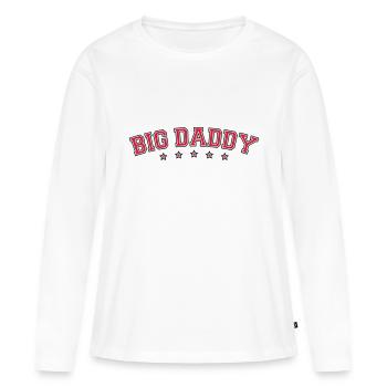 Fête des pères logo Big Daddy héros papa Vater - T-shirt manches longues Premium bio Femme - blanc - Devant - Julia (174cm)