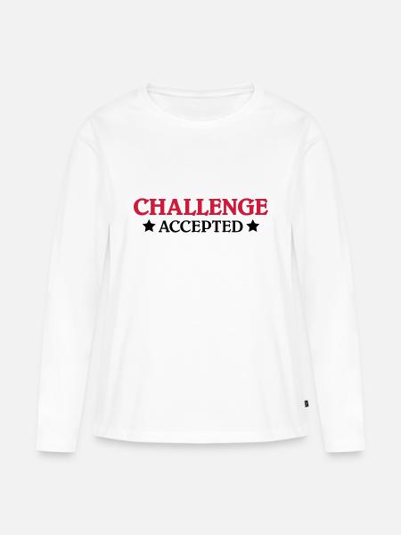 Challenge accepted - Frauen Premium Bio Langarmshirt - Weiß