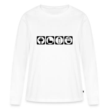Cologne pictogramme - T-shirt manches longues Premium bio Femme - blanc - Devant - Julia (174cm)