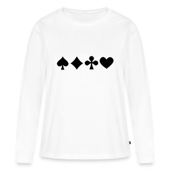 pik_herz_karo_kreuz_1c - T-shirt manches longues Premium bio Femme - blanc - Devant - Julia (174cm)